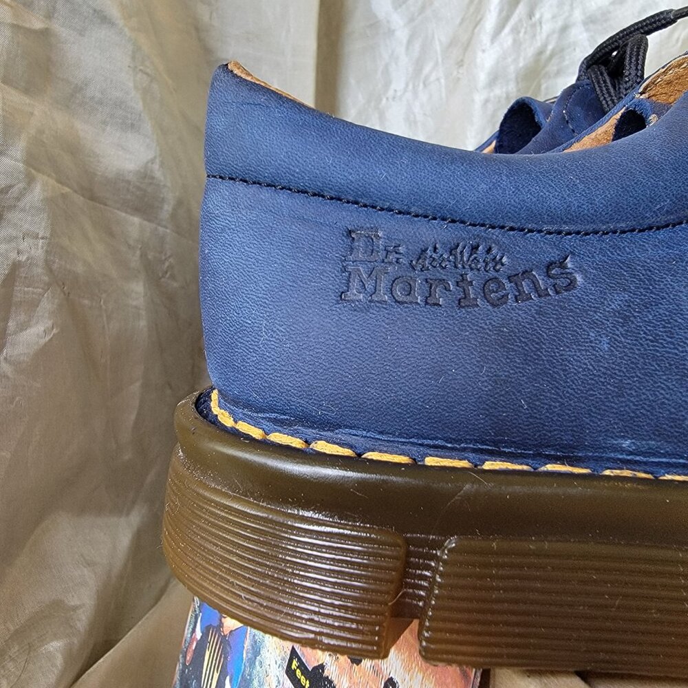 Dr.Martens 6442 Kids Leather Low Top Oxford Shoes in Navy Blue Suede Youth 4 MIE - Picture 4 of 9